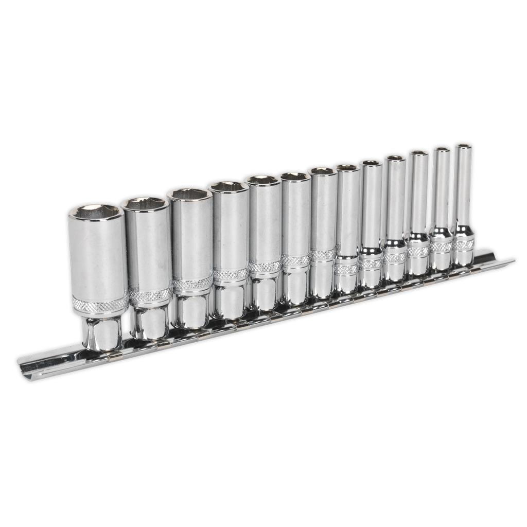 Sealey Premier Deep Lock-On™ Socket Set 1/4"Sq Drive 13pc