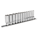 Sealey Premier Deep Lock-On™ Socket Set 1/4"Sq Drive 13pc