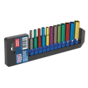Sealey Premier Deep Multi-Coloured Socket Set 1/4"Sq Drive 12pc