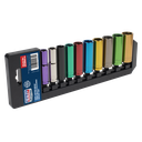 Premier Deep Multi-Coloured Socket Set 3/8"Sq Drive 10pc