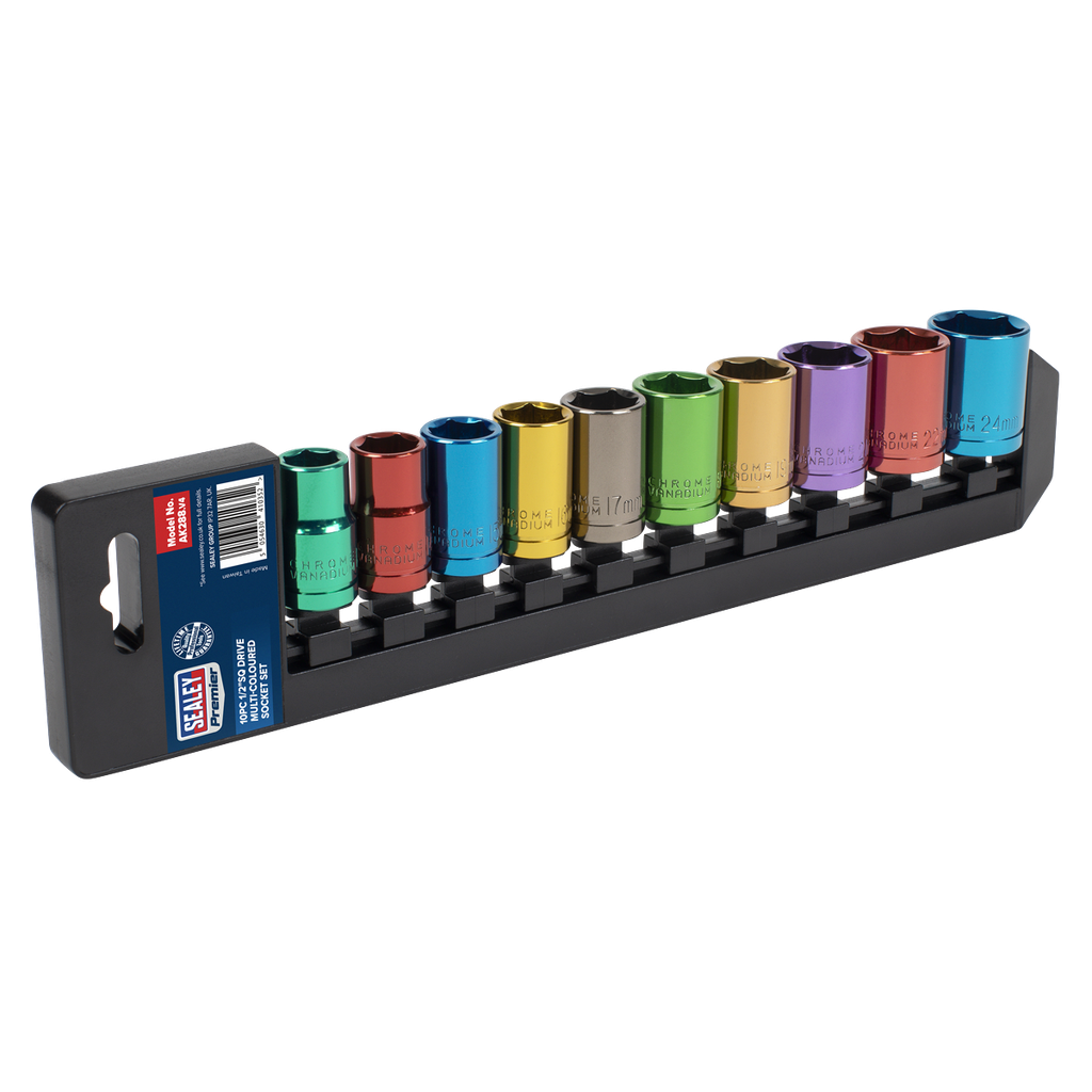 Premier Multi-Coloured Socket Set 1/2"Sq Drive 10pc