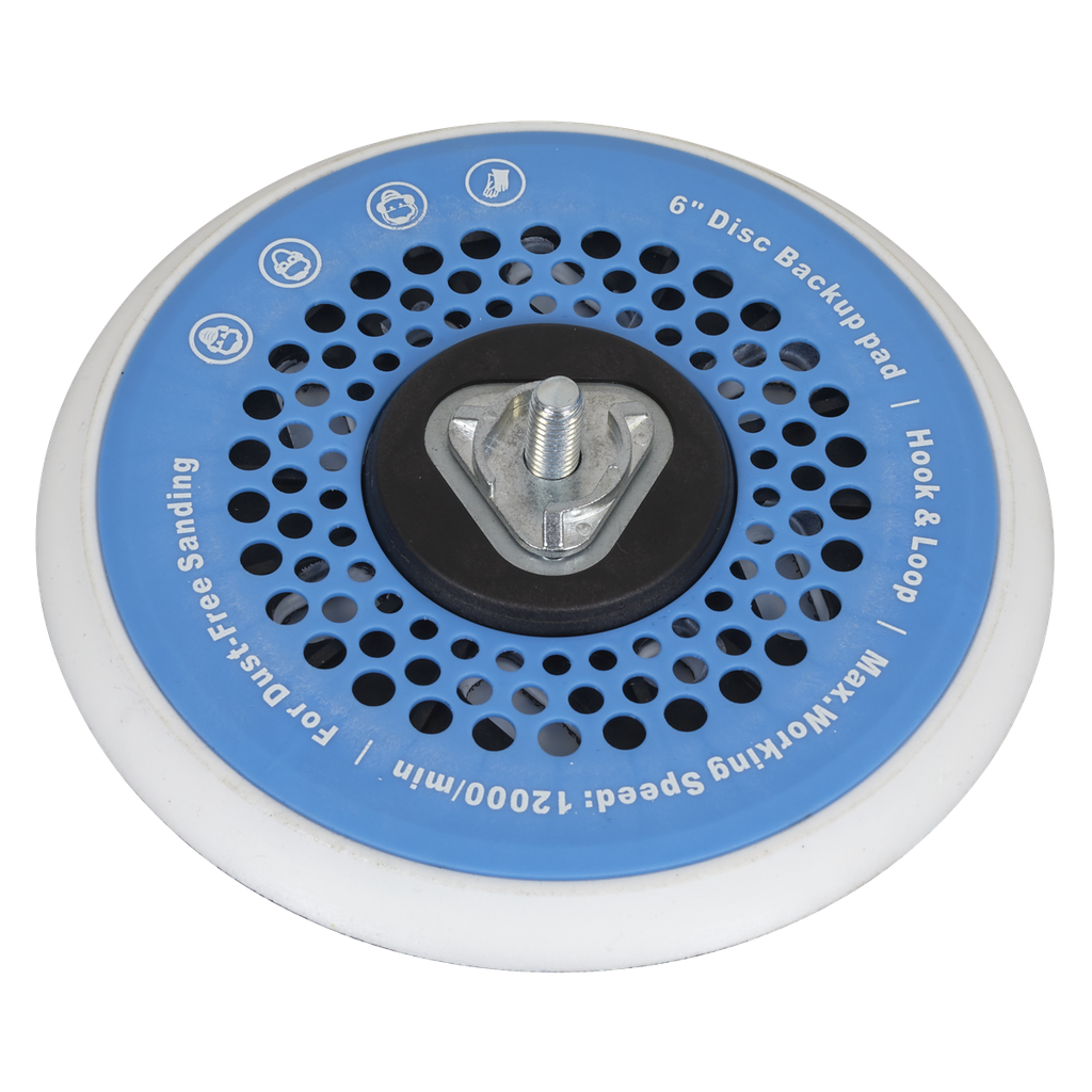 Sealey Universal Dust-Free Stick-On DA Backing Pad 150mm x 5/16"UNF & M8