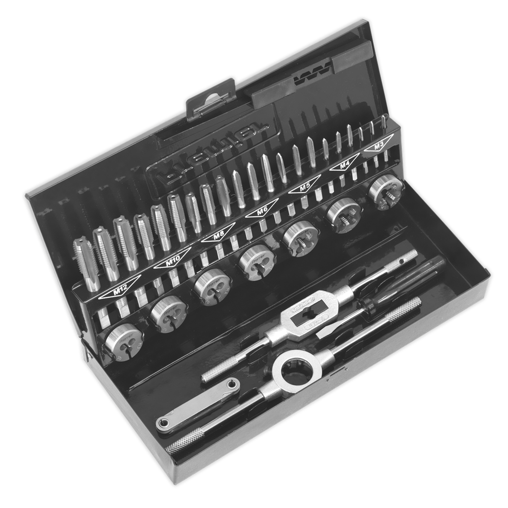 Sealey Metric Tap & Die Set Split Dies 32pc - HSS 4341