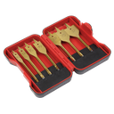 Titanium Coated Flat Wood Drill Bit Set 7pc