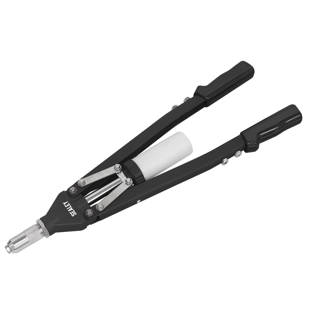 Sealey Heavy-Duty Long-Arm Riveter with Collection Bowl