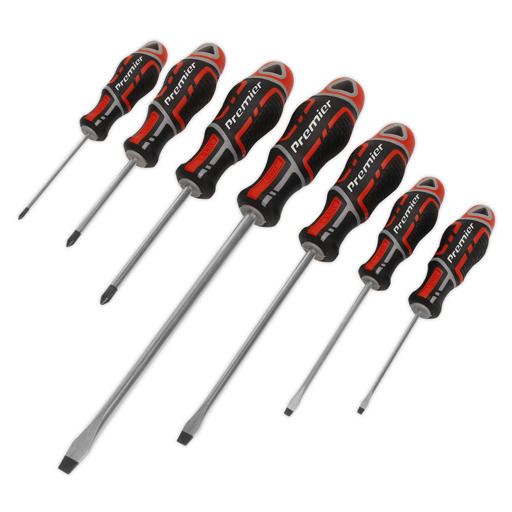 Sealey Premier GripMAX® Screwdriver Set 7pc - Red