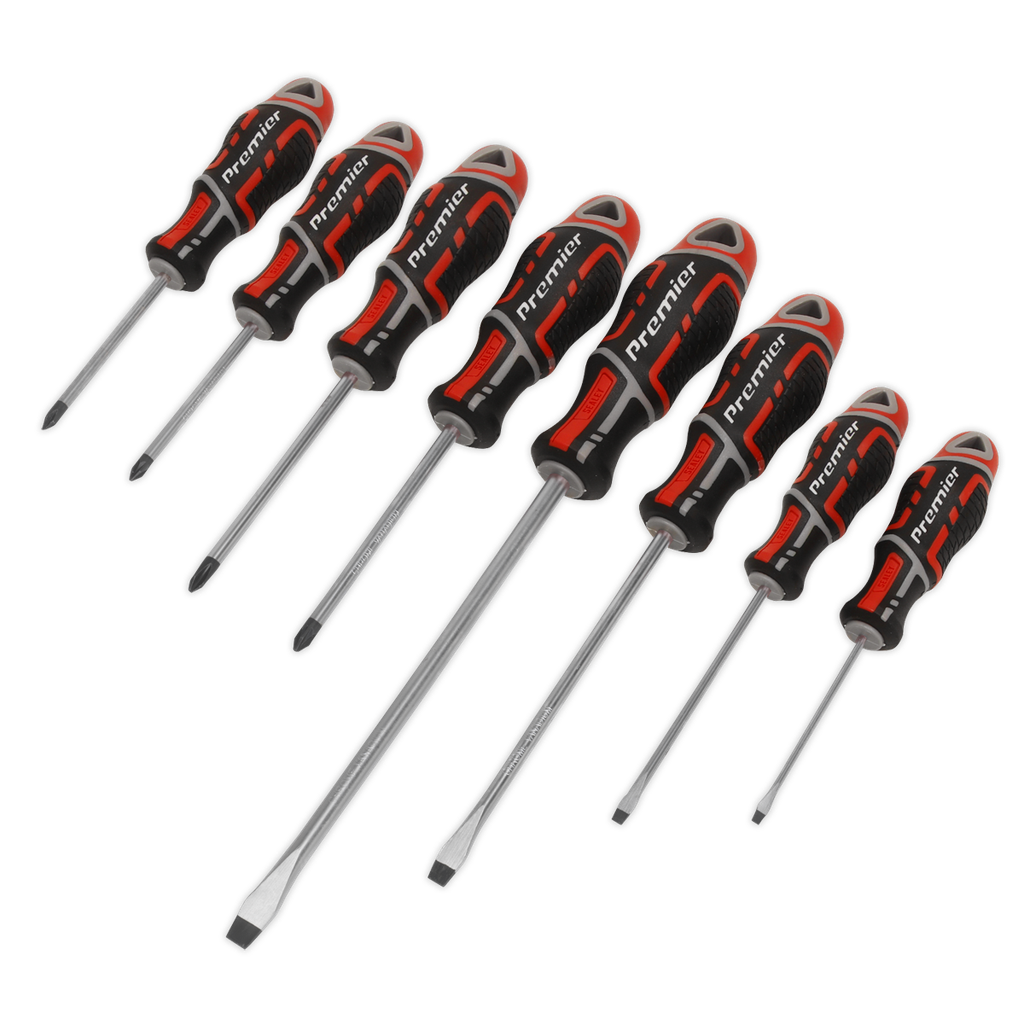 Sealey Premier GripMAX® Screwdriver Set 8pc - Red