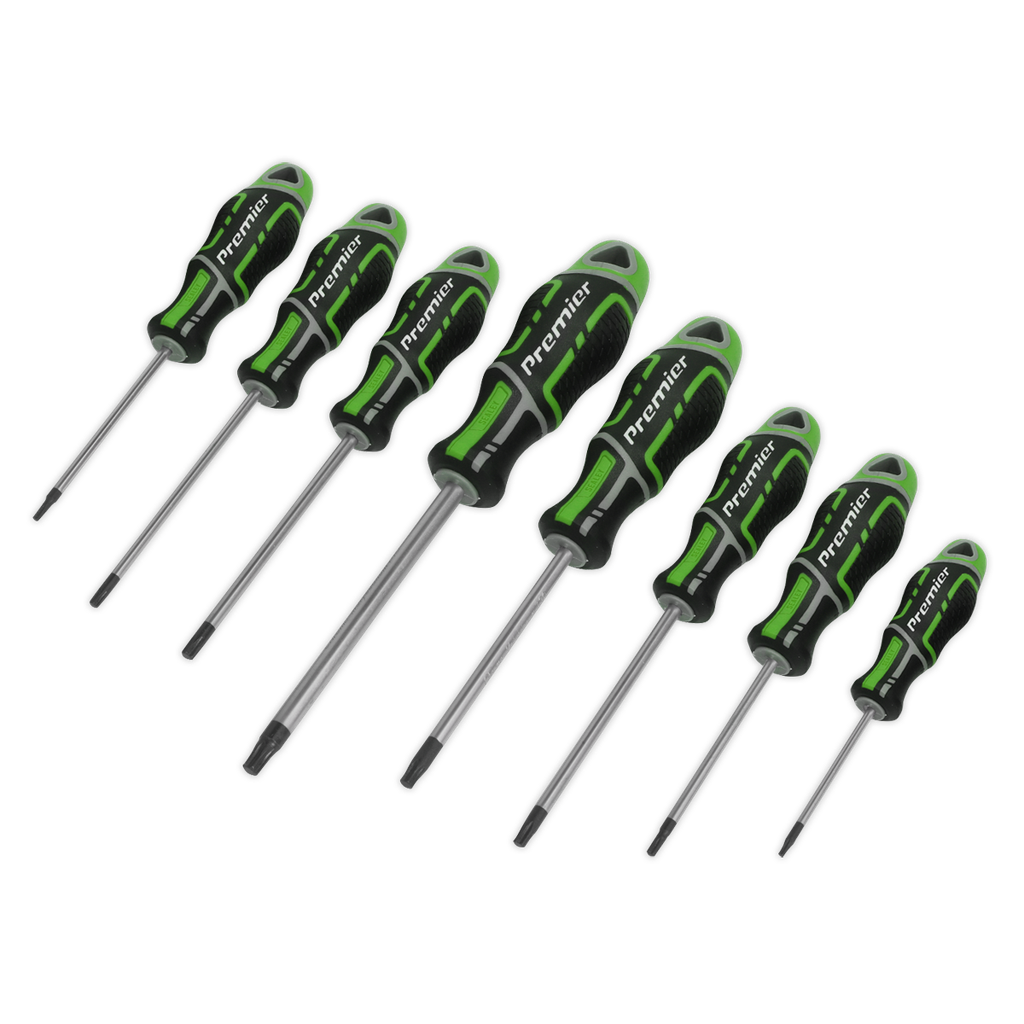 Sealey Premier GripMAX® Security TRX-Star* Screwdriver Set 8pc - Hi-Vis Green