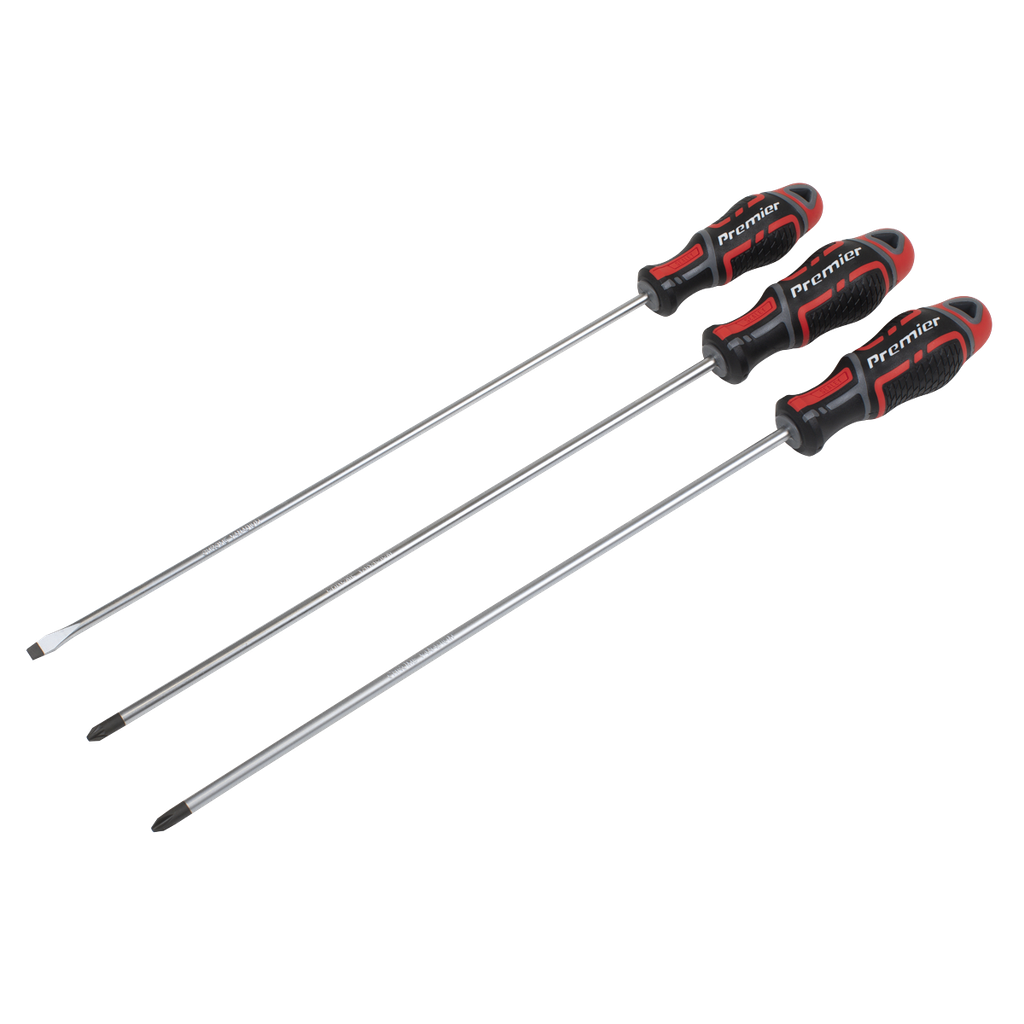 Sealey Premier GripMAX® Extra-Long Screwdriver Set 3pc