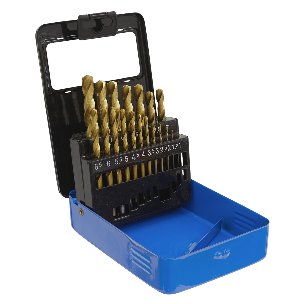 Sealey HSS Fully Ground Drill Bit Set 19pc - DIN 338