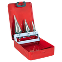 Sealey Spiral Flute HSS M2 Step Drill Bit Set 3pc