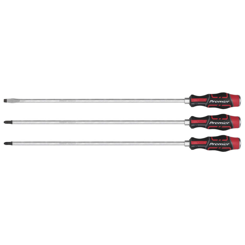Sealey Premier Extra-Long Hammer-Thru Screwdriver Set 450mm 3pc
