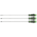 Sealey Premier Extra-Long Hammer-Thru Screwdriver Set 450mm 3pc - Hi-Vis Green