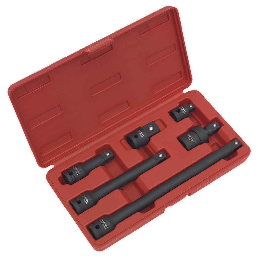 Sealey Premier Impact Adaptor & Extension Bar Set 1/2"Sq Drive 6