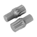 Sealey Premier Spline Bit M14 x 30mm - Pack of 2