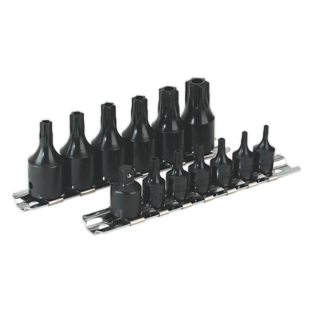 Sealey Premier TRX-Star* Security Socket Bit Set 1/4" & 3/8"Sq Drive 13pc