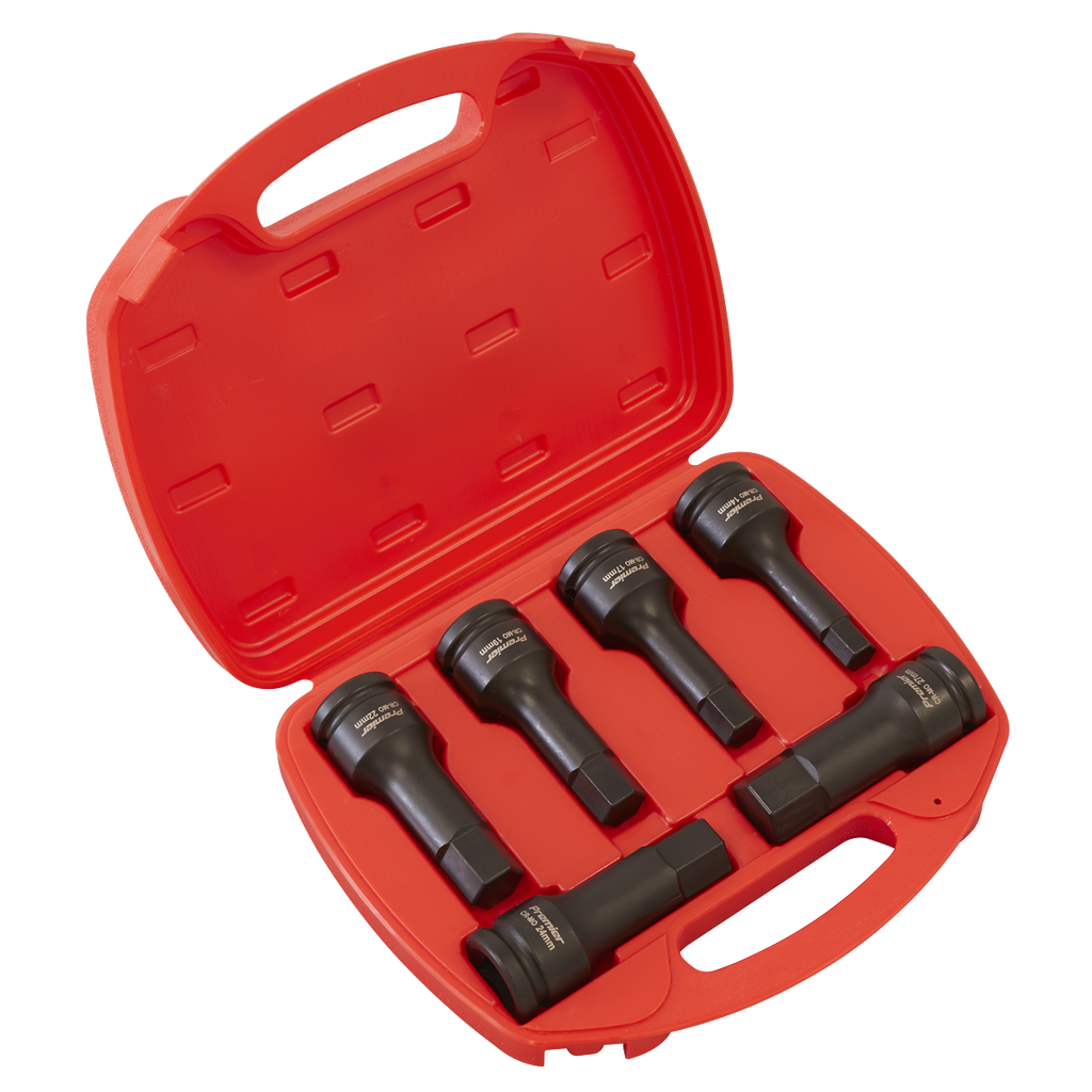 Sealey Premier Hex Impact Socket Bit Set 3/4"Sq Drive 6pc