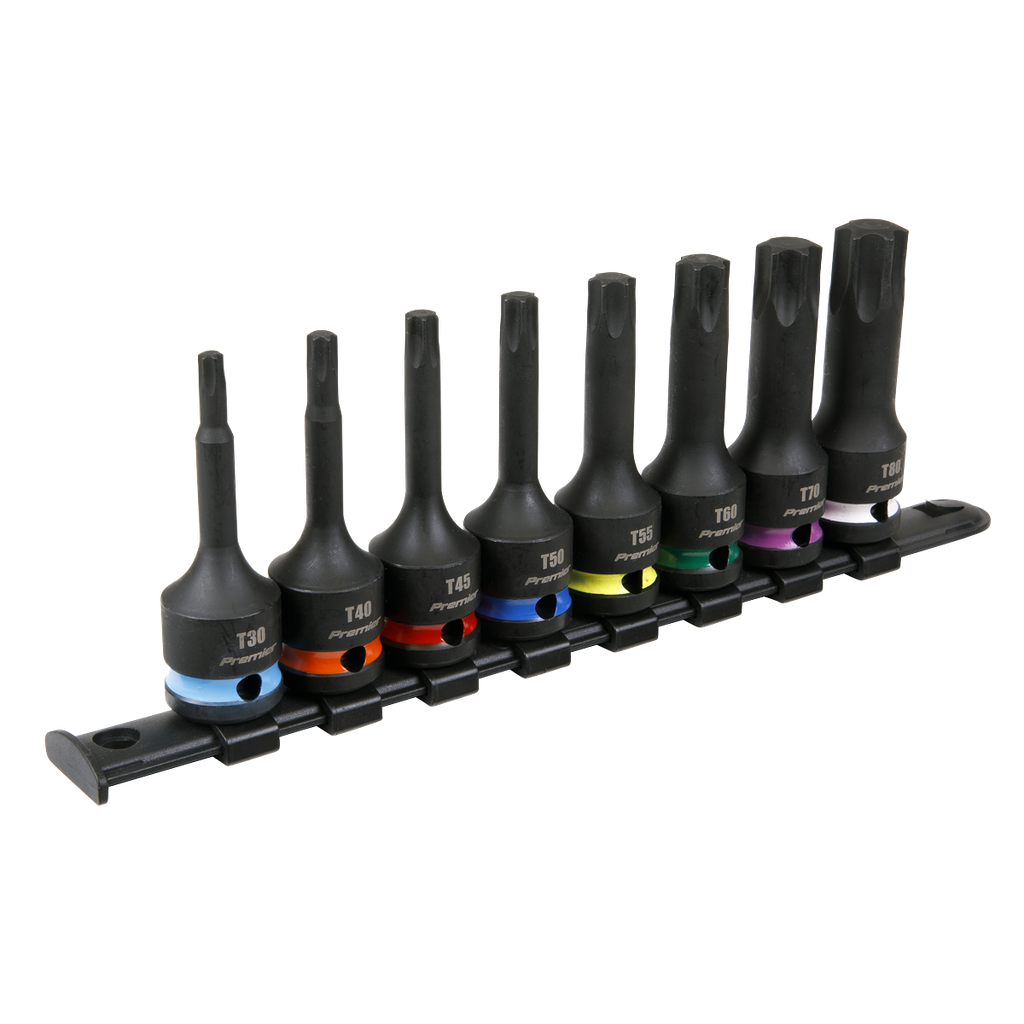 Premier TRX-Star* Impact Socket Bit Set 1/2"Sq Drive 8pc