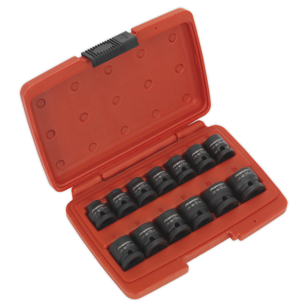 Sealey Premier Low Profile Impact Socket Set 1/2"Sq Drive 13pc
