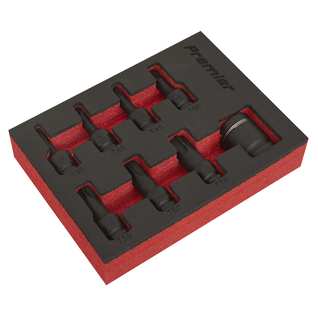 Sealey Premier TRX-Star* Impact Socket Bit Set 3/8"Sq Drive 8pc