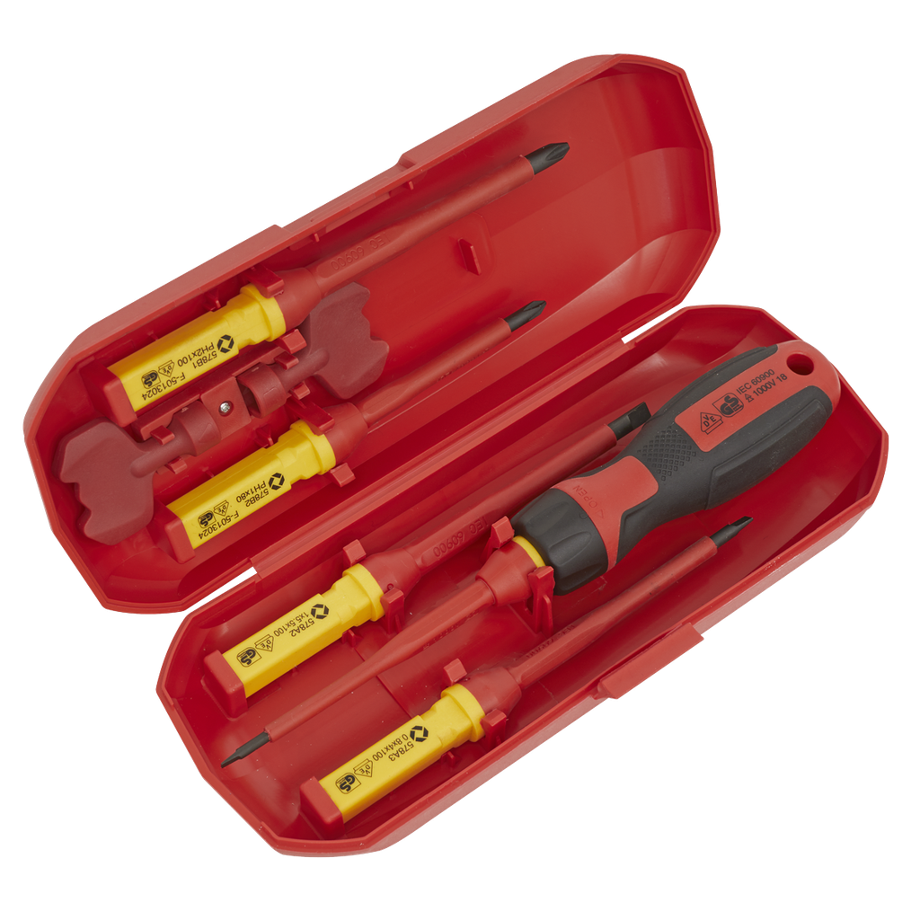 Sealey Premier Interchangeable Screwdriver Set 8pc - VDE Approve