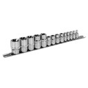 Sealey Premier TRX-Star* Socket Set 1/4", 3/8" & 1/2"Sq Drive E4