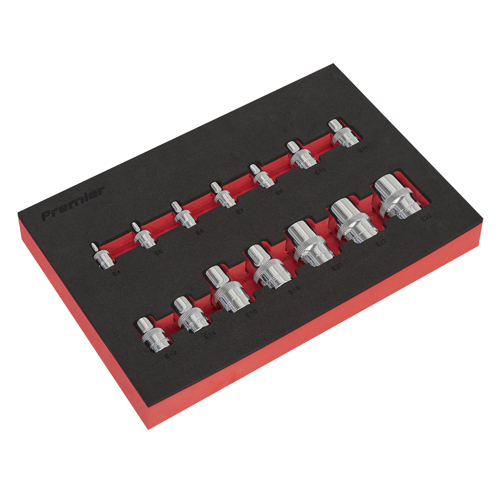 Sealey Premier TRX-Star* Socket Set 1/4", 3/8" & 1/2"Sq Drive 14