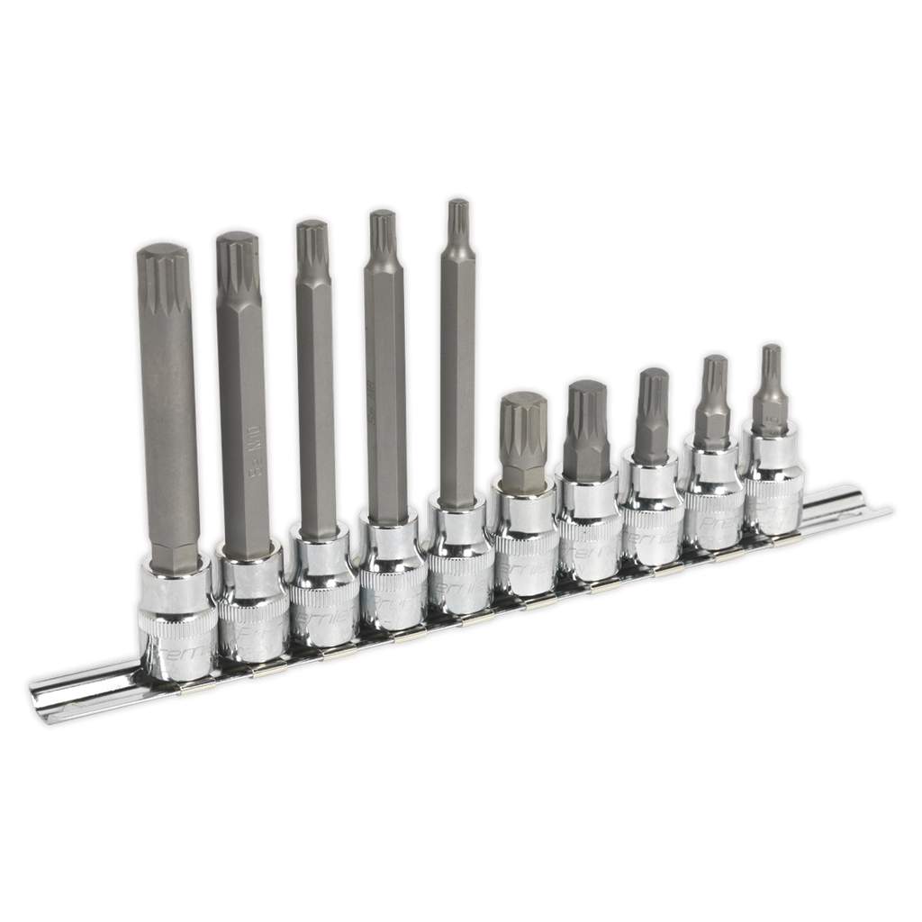 Premier Spline Socket Bit Set 3/8"Sq Drive 10pc