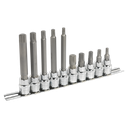 Premier Spline Socket Bit Set 3/8"Sq Drive 10pc