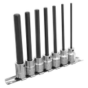 Sealey Premier Hex Socket Bit Set 3/8"Sq Drive 110mm 7pc