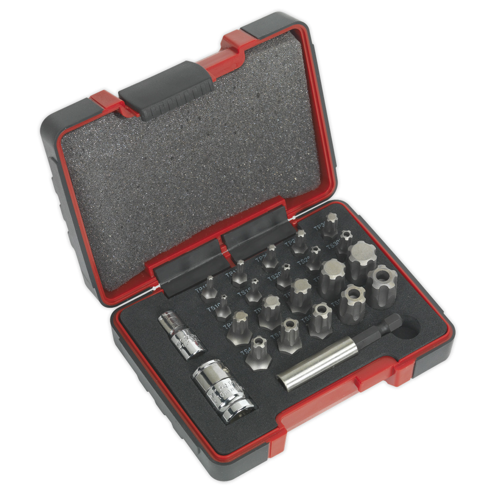 Sealey Premier TRX-P* & TRX-TS* Security Bit Set 1/4" & 3/8"Sq D