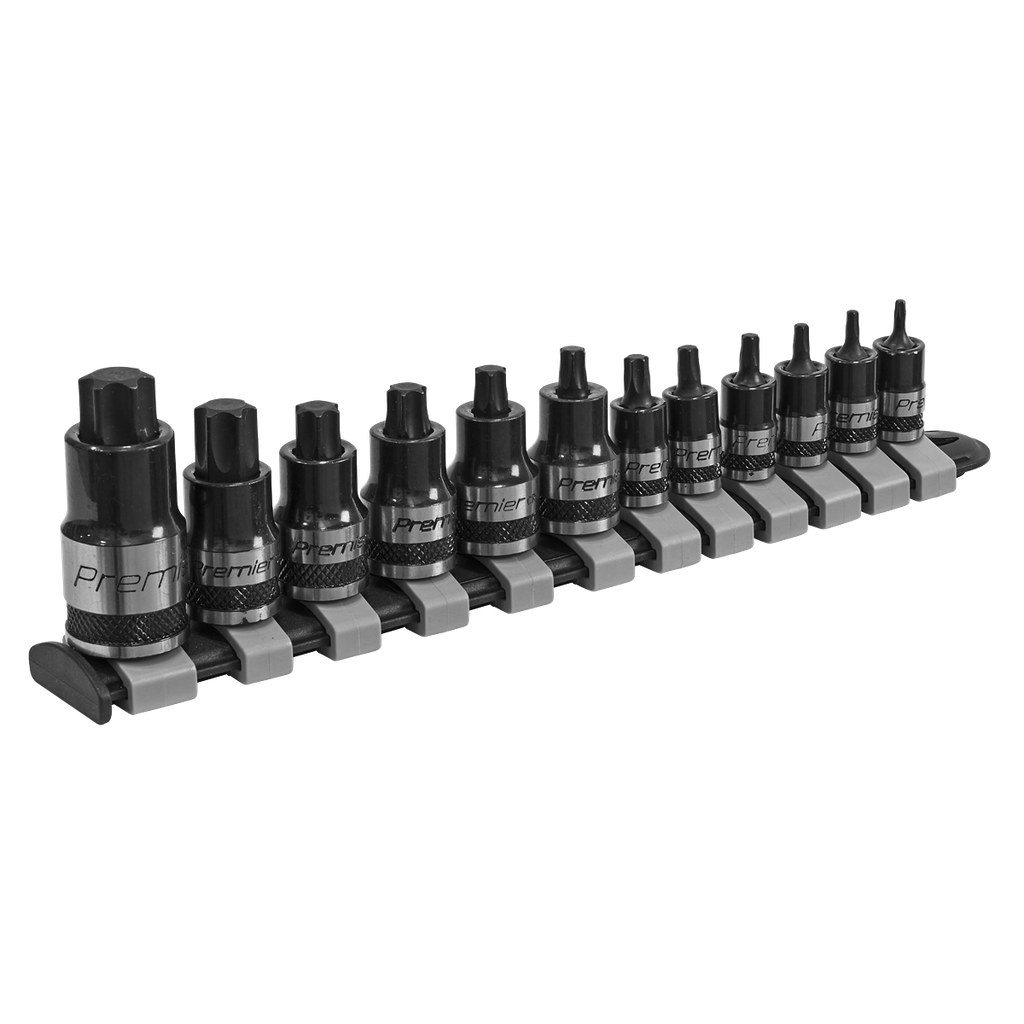 Premier Black Stubby TRX-Star* Socket Bit Set 1/4", 3/8" & 1/2"Sq Drive 12pc