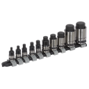 Premier Black Stubby Hex Socket Bit Set 1/4", 3/8" & 1/2"Sq Drive 10pc