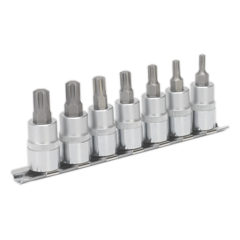 Sealey Premier Ribe Socket Bit Set 3/8"Sq Drive 50mm 7pc