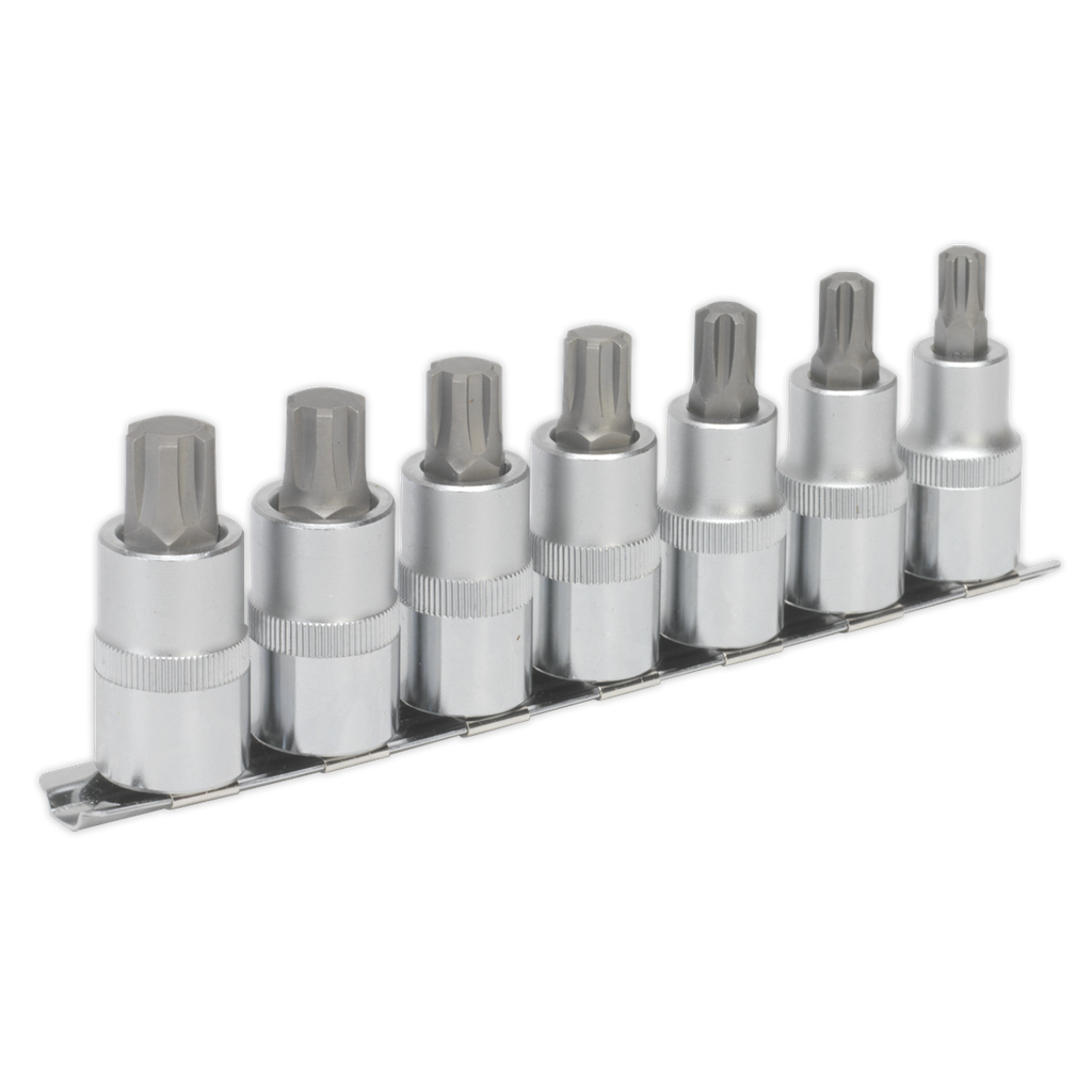 Sealey Premier Ribe Socket Bit Set 1/2"Sq Drive 55mm 7pc