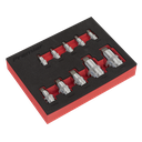Sealey Premier Stubby Hex Socket Bit Set 1/4", 3/8" & 1/2"Sq Dri