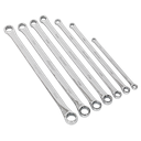 Sealey Premier Extra-Long Double End Ring Spanner Set 7pc