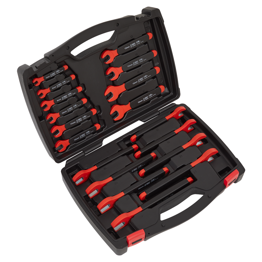 Sealey Premier Insulated Open-End Spanner Set 18pc - VDE Approve