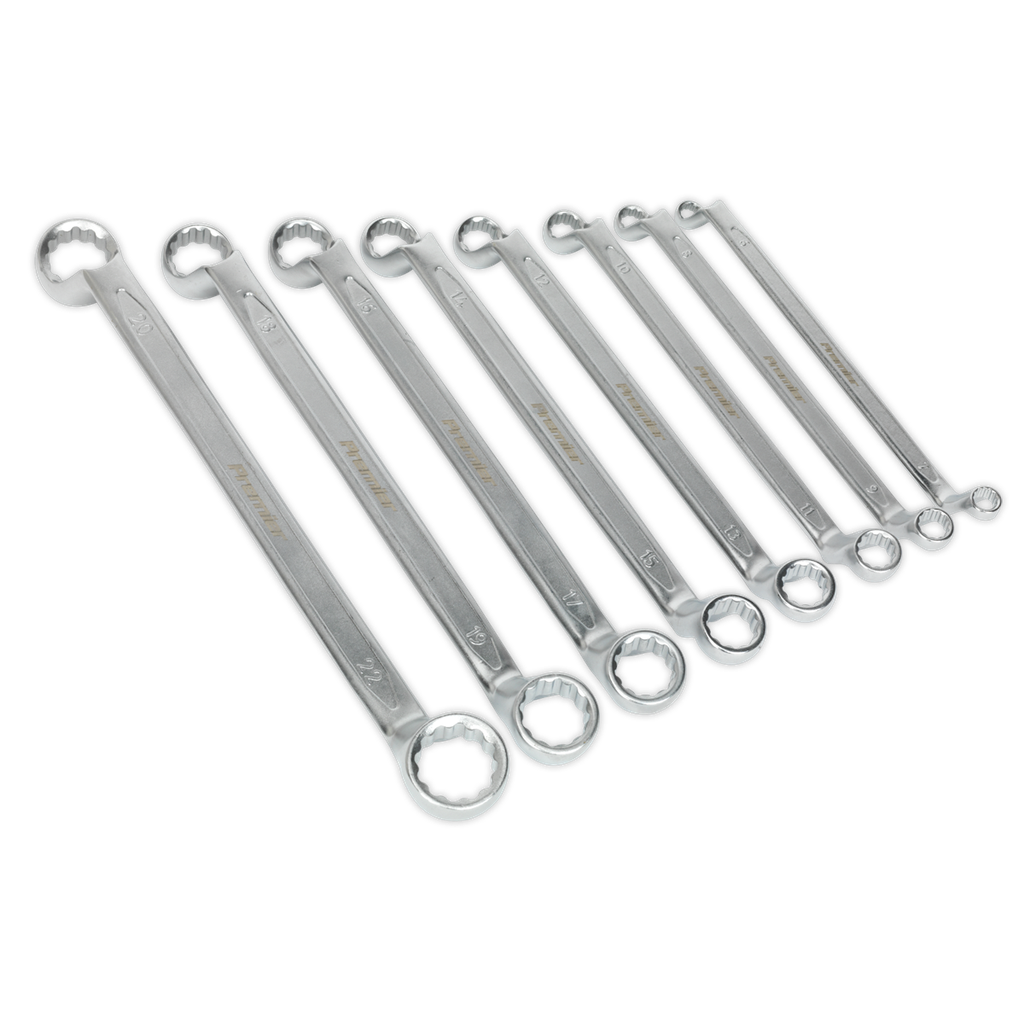 Premier Offset Double End Ring Spanner Set 8pc
