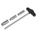 Sealey T-Bar & Rubber Insert Spark Plug Socket Set 3/8"Sq Drive 