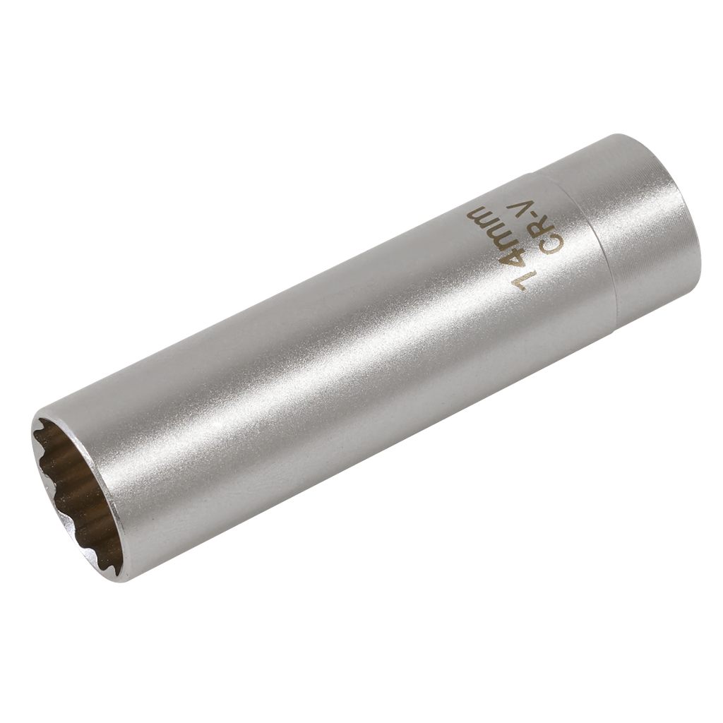 Spark Plug Socket with Magnetic Retainer 3/8"Sq Drive 12-Point 14mm