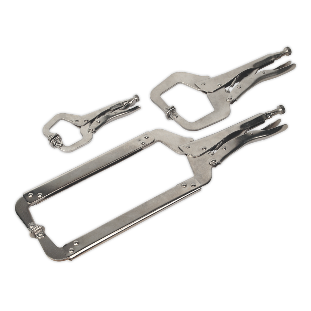 Sealey Premier Locking C-Clamp Set 3pc