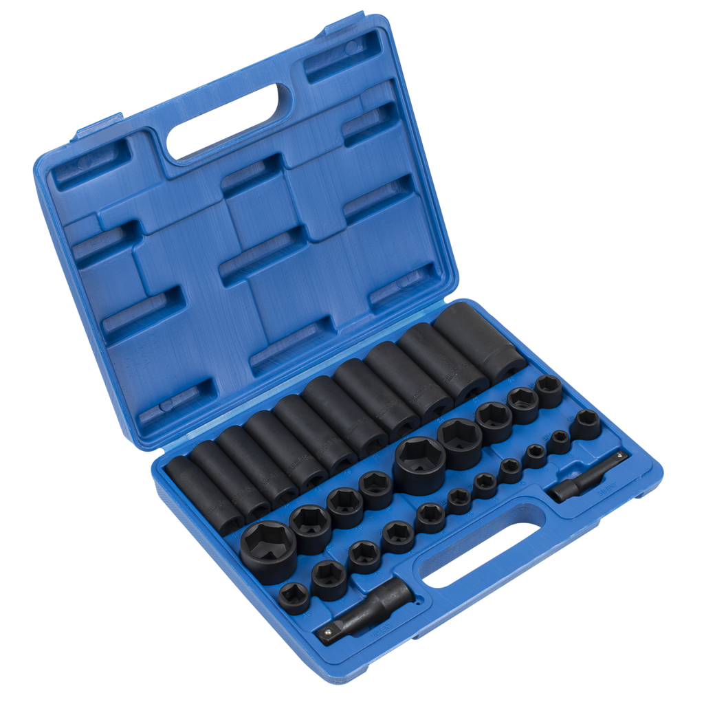 Sealey Premier Metric/Imperial Impact Socket Set 3/8" & 1/2"Sq Drive 32pc
