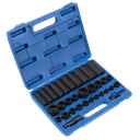 Sealey Premier Metric/Imperial Impact Socket Set 3/8" & 1/2"Sq Drive 32pc