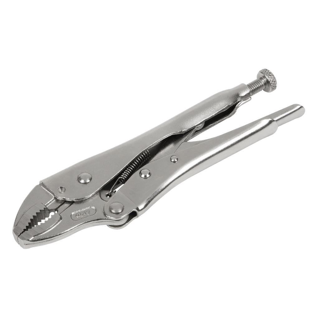 Sealey Premier Locking Pliers Curved Jaws 185mm 0-38mm Capacity