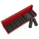 Sealey Premier Metric/Imperial Deep Impact Socket Set 3/8"Sq Drive 12pc