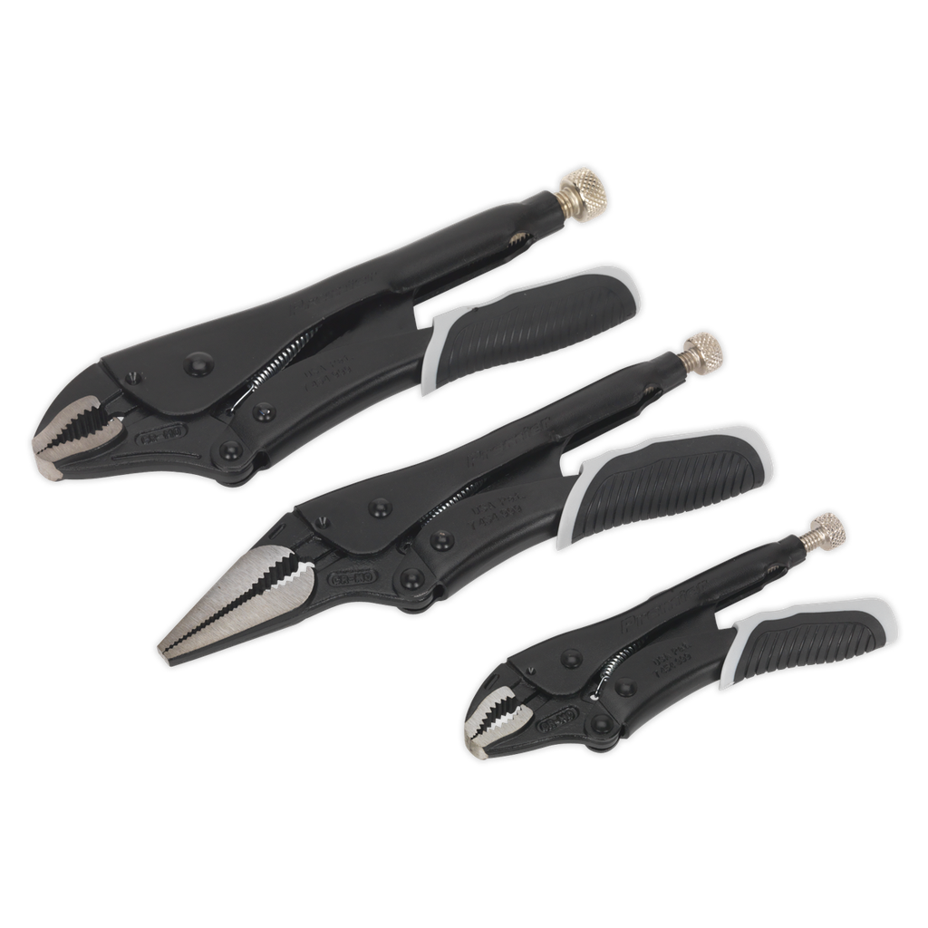 Premier Black Quick Release Locking Pliers Set 3pc