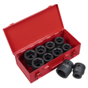 Sealey Premier Metric/Imperial Impact Socket Set 1"Sq Drive 10pc