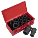 Sealey Premier Metric/Imperial Deep Impact Socket Set 1"Sq Drive 10pc