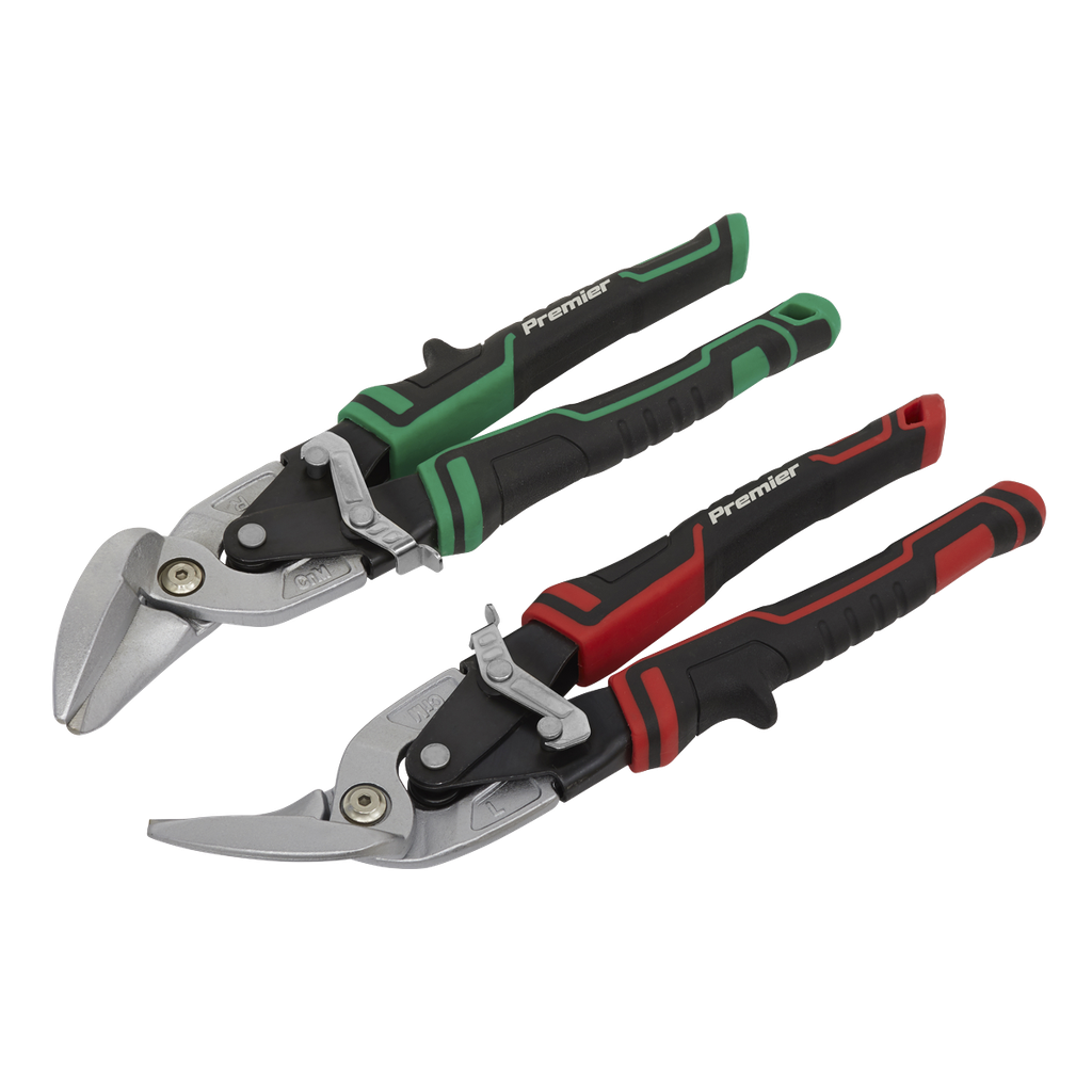 Sealey Premier High Leverage Offset Aviation Tin Snip Set 2pc